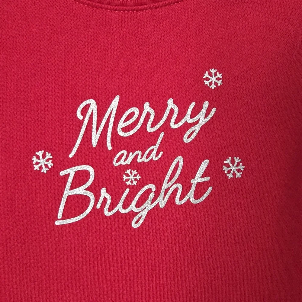 NWT Toddler Girl 2T Merry & Bright Christmas Dress Red Tulle Snowflakes